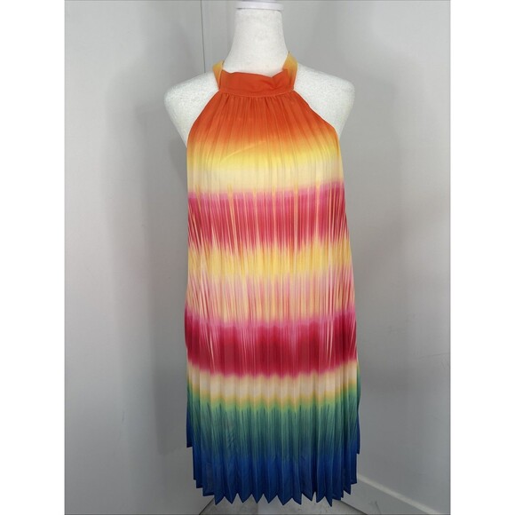 Jealous Tomatoes Halter Dress Ombré Colors New Size Small - Picture 1 of 5